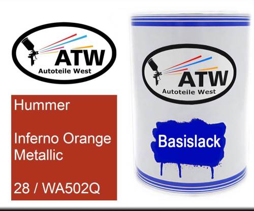 Hummer, Inferno Orange Metallic, 28 / WA502Q: 500ml Lackdose, von ATW Autoteile West.